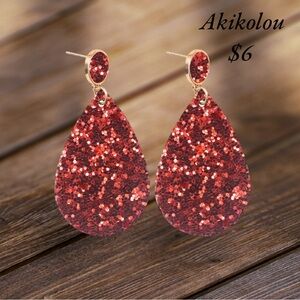 Akiko Sparkling Red Teardrop Earrings
